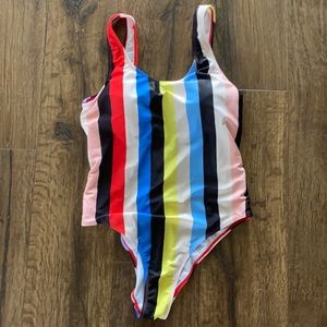 Striped One Piece Swimsuit